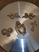 Taufe, Konfirmation Angel  Posen Gold Tortendekor Zuckerfigur 7x  Fondant