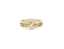 eleganter Solitär-Ring - WEMPE - Brillant von ca. 0,45ct - 750er Gold bicolor