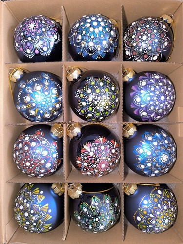 12er set weihnachtskugeln - 12er,