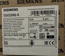 Siemens 5SV3346-4 4polig Typ B 63A 30mA 400V FI-Schutzschalter Allstromsensitiv