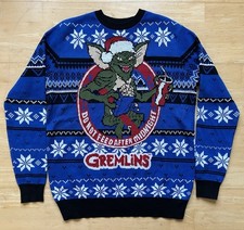 Large 40" inch chest Gremlins Ugly Christmas Jumper Pullover Xmas Warner Bros