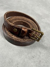 Ledergürtel braun kroko stil - ledergürtel,