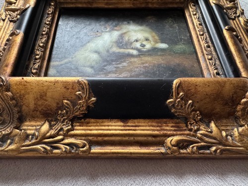 ölgemälde auf holz hund - holz,