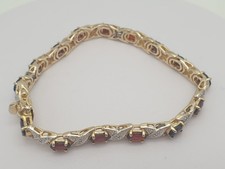 Silber Granat Diamant Armband