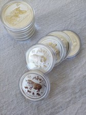 1 Oz Lunar II Schwein 2019 Silbermünze PerthMint 999 Ag BU Unz