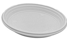 200x Wiederverwendbar weiß Ungeteilt Menüteller Plastik Teller Plastikteller