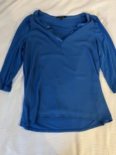 Comma Damen Blusen Shirt, 2lagig, Gr. 40, Blau, 3/4 Arm