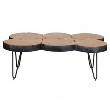 Massiver Couchtisch 115 cm Baumstamm Akazie Tisch Wohnzimmertisch Holz Massiv