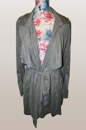 Velour mantel jacke - velour, trench
