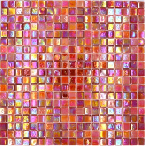 Mosaik fliese glas rot - mosaik,