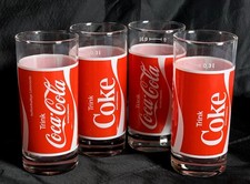 Vintage 4 alte Coca Cola Coke Gläser  0,3 L