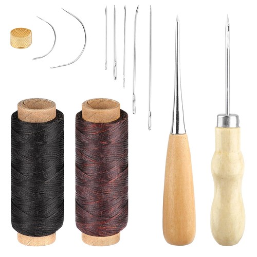 Ledergarn ledernadel set - ledergarn,