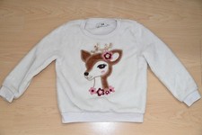 dicker Flauschpullover Pullover Pulli von C&A mit Reh-Motiv Gr. 110/116