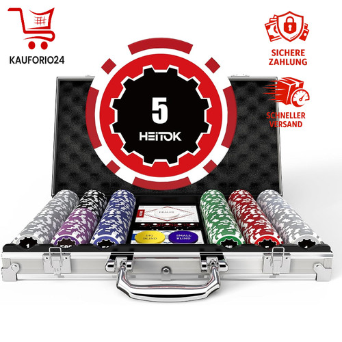 Poker koffer 300 chips 5g - 300,