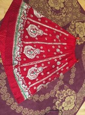 Vintage Indian Rock Traditionell Hochzeit Lehenga Indisch Rot Stickerei Paillet