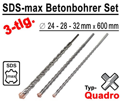 Sds max betonbohrer set tlg - set, 3-tlg