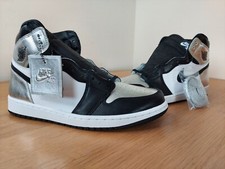 Nike Air Jordan 1 Retro High Silver Toe Bnib Basketballschuhe Turnschuhe UK 9,5