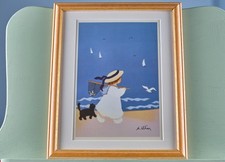 Vintage Kunstdruck Mädchen