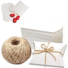 Klein Geschenkboxen Hochzeit 100 Stück Weiß Juteschnur Geschenkverpackung