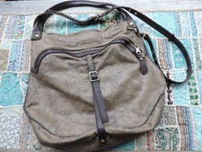 Liebeskind Berlin Schultertasche Leder Punk Edition Grau-Braun Groß