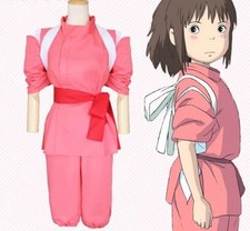 Damen komplettes Outfit Cosplay Spirited Away Ogino Chihiro Anime Halloween Kostüm