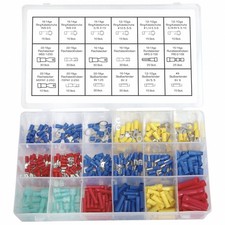 360 x lötfreie Kabelschuhe Sortiment Rundstecker Flachstecker Stoßverbinder