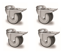 TRANSPORTROLLEN 50mm STRANDKORBROLLEN APPARATEROLLE DOPPELROLLEN SCHWERLASTROLLE