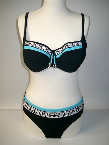 Bikini schwarz mit muster - bikini,