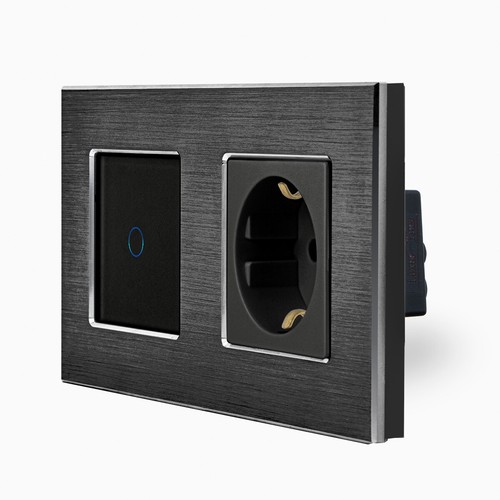 Alu touch taster steckdose - alu,