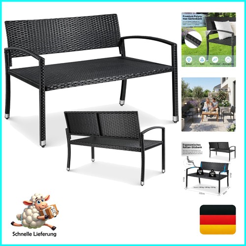 Gartenbank rattan polyrattan - gartenbank,