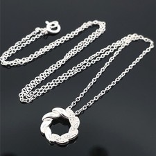 KETTE &  ANHÄNGER  AUS 925/- SILBER MIT ZIRKONIA SCHMUCKJAGD