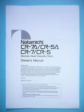 Owner‘s Manual-Bedienungsanleitung für Nakamichi CR-7/CR-5 