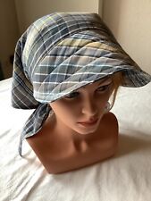 Damen Kopftuch Sonnenschild Windschutz grau gelb handgenäht 70/105 bei Chemo neu