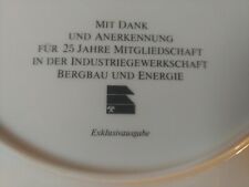 25 Jahre IGBE Industriegewerkschaft Bergbau Energie Wandteller Exklusivausgabe 