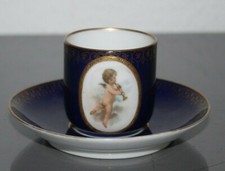 Mokkatasse, Carl Knoll, Karlsbad, Kobaltblau, Putten, Selten, Top