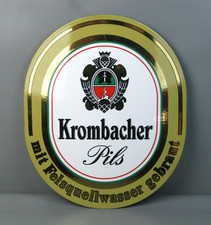 Emailschild Krombacher Pils Bier Brauerei Werbung Boos & Hahn wohl 70er 80er Jh.