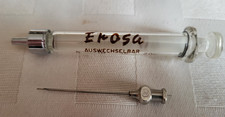 Spritze Glas EROSA Injektionsspritze & Kanüle/LUER Glas Metall  neu aus der Zeit
