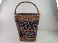 Wäschekorb DDR Stoff Weide geflochten Haushalt Wäscheaufbewahrung #253168