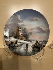 Fürstenberg Porzellan Wandteller 1987 Imbiß nach dem Eisvergnügen Muninger