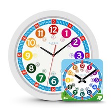 Cander Berlin MNU 1030 Kinderwanduhr 30,5 cm Kinderzimmer lautlos mit Lernuhr