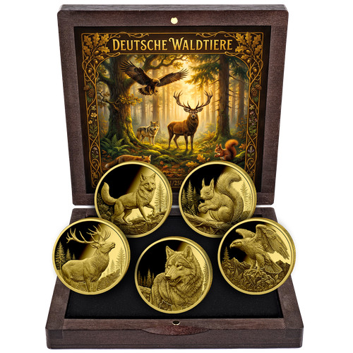 Gold deutsche waldtiere - deutsche, set