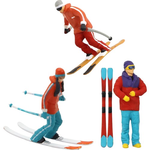 Miniatur skifahrer figuren set - skifahrer,