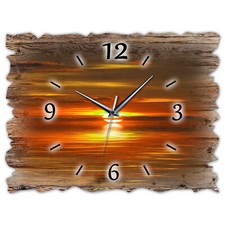 BM Holz Wanduhr leise lautlos Funkwanduhr gross XXL Shabby Vintage 10002-H1-funk