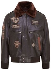 Herren Braunes Leder Bomber