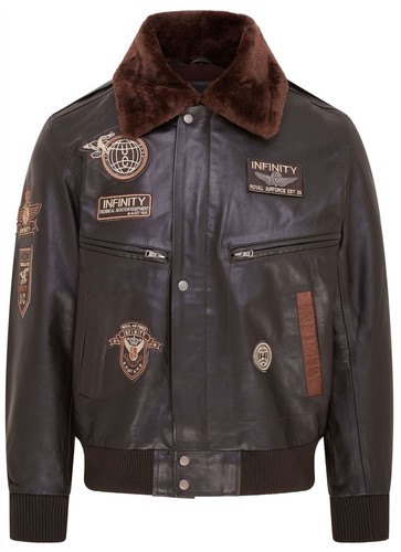 Herren braunes leder - braunes, bomber