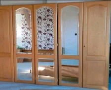 Kleiderschrank mit Spiegel 5- türig, Buche