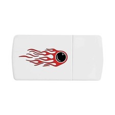 Pillendose "Bowling Ball Red Fire" mit Tablettenteiler (PI00026469)