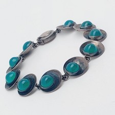 N.E.FROM Denmark Armband 925 Silber mit grünem Achat