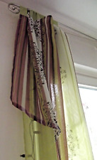 Organza Stoff 3 Schals oben doppellagig Schlaufengardine Gardine mai grün rosa