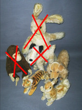 3 alte Steifftiere Tiger Eichhörnchen Dackel vintage Steiff